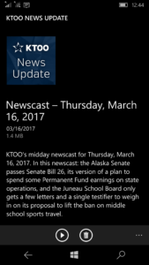 A screenshot of what a specific podcast episode looks like on a Windows Phone podcast app. The headline corresponds to the episode title, and the excerpt corresponds to description.